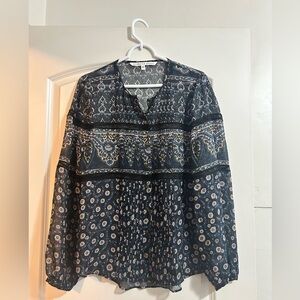 Veronica Beard Shadow Blue Daisy Lace Blouse Size‎ 4